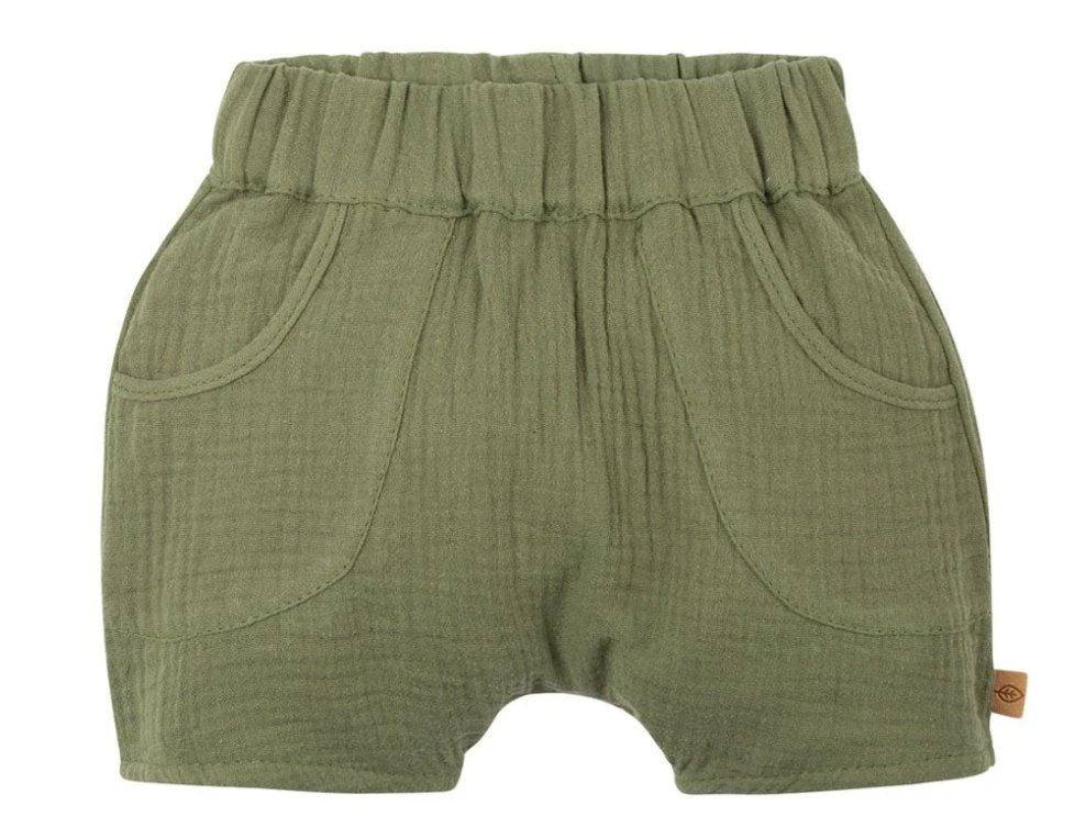 PurePure Musselin Baby-Shorts - Dill - Familienbande