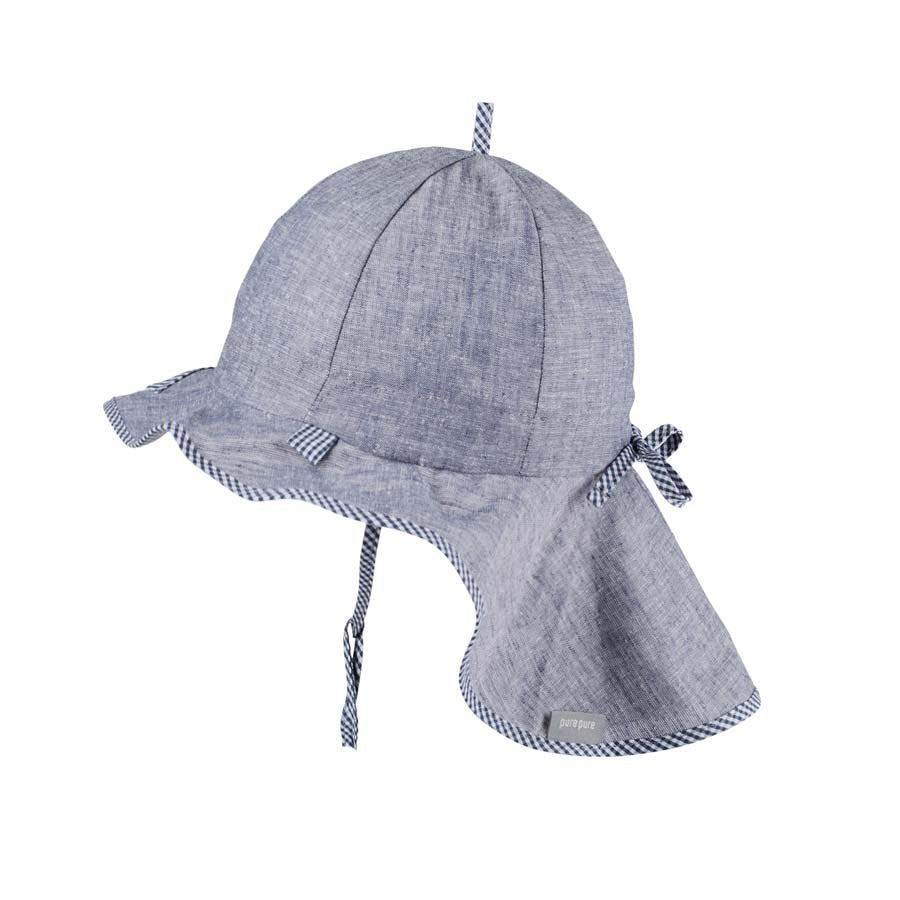 PurePure Mütze mit Mini Nackenschutz indigo - Familienbande