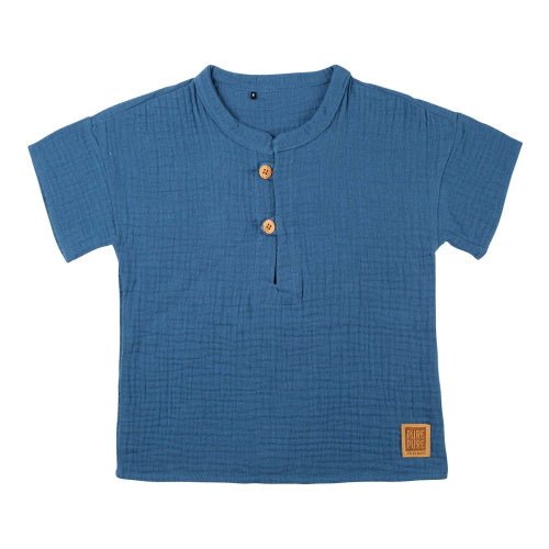 PurePure Shirt Musselin - Stormy blue - Familienbande