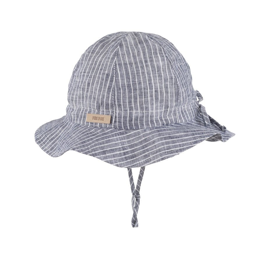 PurePure Sonnenhut Flapper Leinen - marine gestreift - Familienbande
