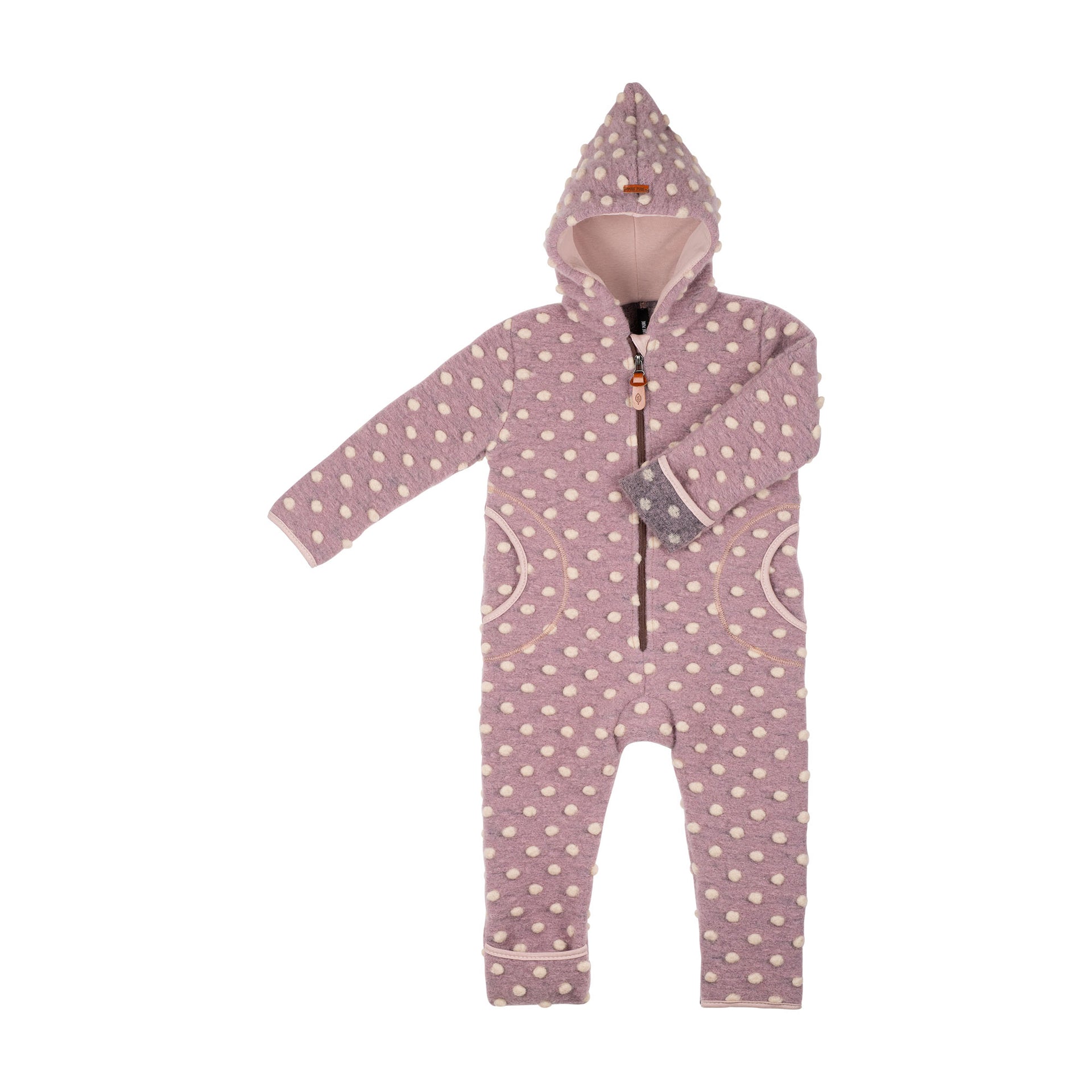 PurePure Wollwalk-Overall - mauve/cream - Familienbande